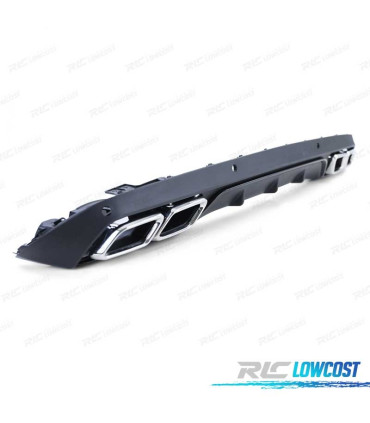 DIFFUSEUR MERCEDES CLASSE C S205 14-18 LOOK AMG NOIR MAT + SORTIES D'ÉCHAPPEMENT