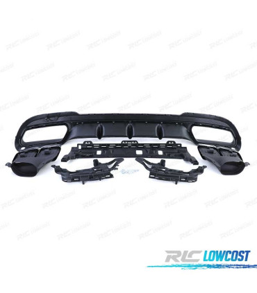 DIFFUSEUR MERCEDES CLASSE E W212 BERLINE 13-16 LOOK AMG E63 + EMBOUTS D'ÉCHAPPEMENT CHROMÉS