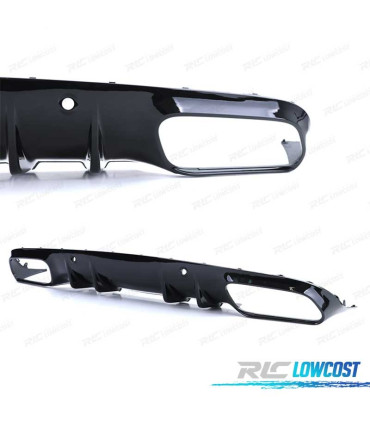 DIFFUSEUR MERCEDES CLASSE C C205 COUPE 14-18 LOOK AMG PDC + EMBOUTS D'ÉCHAPPEMENT NOIR