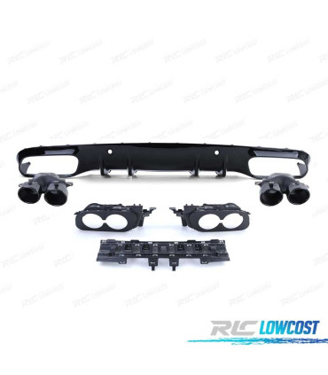 DIFFUSEUR MERCEDES CLASSE C C205 A205 14-18 LOOK AMG PDC + EMBOUTS D'ÉCHAPPEMENT NOIR