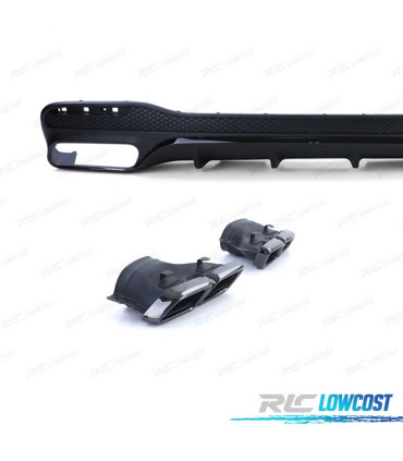 DIFFUSEUR ARRIÈRE MERCEDES GLS X166 15-19 LOOK AMG NOIR MAT + EMBOUTS