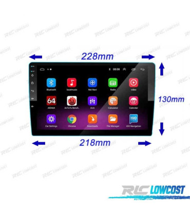 AUTORADIO 9" ANDROID 13 QUAD CORE 64GB ROM