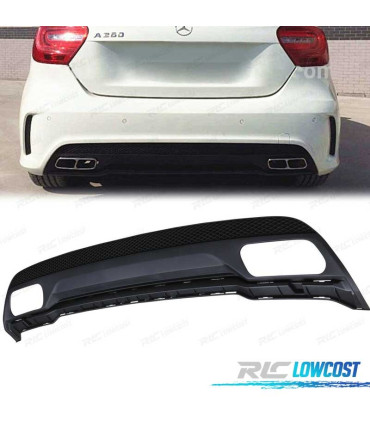 DIFFUSEUR MERCEDES CLASSE A W176 12-18 LOOK AMG A45 DOUBLE SORTIE
