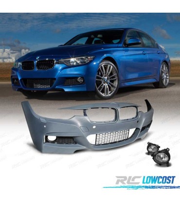 PARE CHOCS FRONTAL BMW F30 F31 LOOK M PDC SRA + PHARES ANTIBROUILLARD