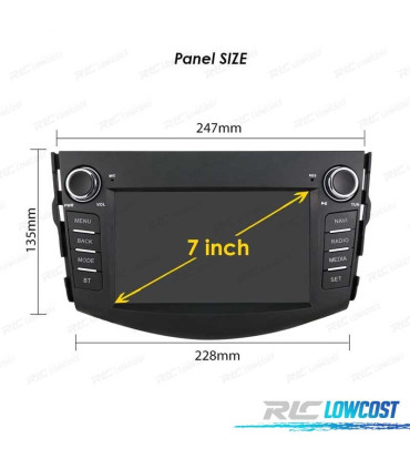AUTORADIO GPS ANDROID 15 POUR TOYOTA RAV4 06-12 7"
