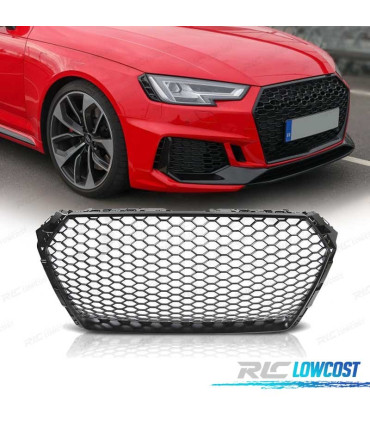 CALANDRE AUDI A4 B9 15-19 LOOK RS NOIR MAT