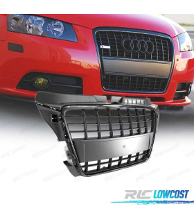 CALANDRE AUDI A3 8P 8PA 08-12 LOOK S LINE NOIR BRILLANT