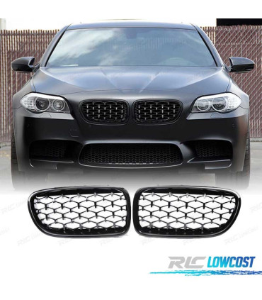 CALANDRES BMW F10 F11 10-13 DIAMANT NOIR BRILLANT