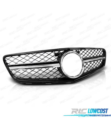 CALANDRE MERCEDES CLASSE C W204 LOOK AMG C63 NOIR BRILLANT CHROMÉ