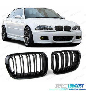 CALANDRES BMW E46 COUPÉ CABRIO LOOK M4 NOIR BRILLANT