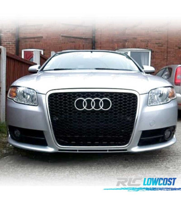 CALANDRE AUDI A4 B7 04-07 LOOK RS NOIR CHROMÉ