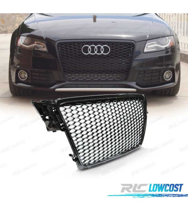 CALANDRE AUDI A4 B8 07-11 LOOK RS NOIR BRILLANT