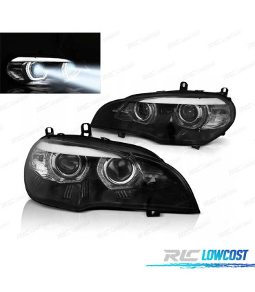 PHARES LED BMW X5 E70 07-13 OEM XÉNON ANGEL EYES NOIR