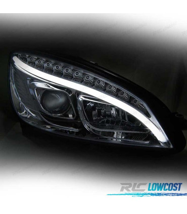 PHARES LED DYNAMIQUE TUBE LIGHT MERCEDES W204 07-11 CHROMÉ