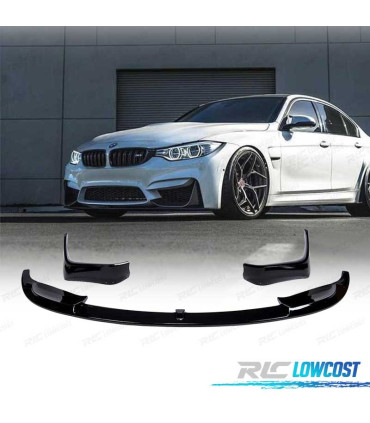 SPOILER LAME AVANT BMW F80 M3 F82 F83 M4 LOOK M PERFORMANCE NOIR BRILLANT