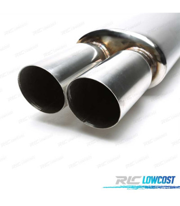 POT D'ÉCHAPPEMENT SILENCIEUX UNIVERSEL INOX DOUBLE SORTIE