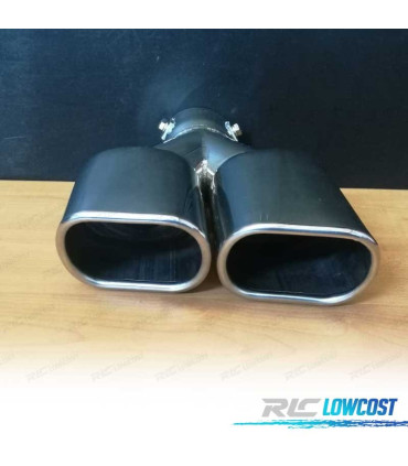 EMBOUT D'ÉCHAPPEMENT DOUBLE RECTANGULAIRE UNIVERSEL INOX