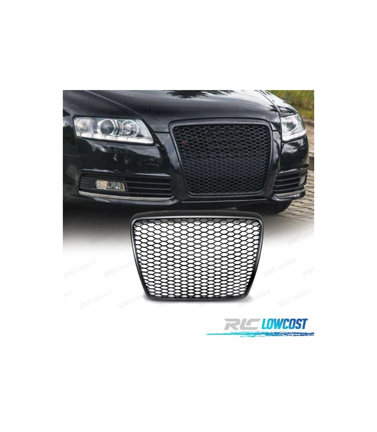 CALANDRE AVANT LOOK RS6 NOIR POUR AUDI A6 4G (14-18) BERLINE