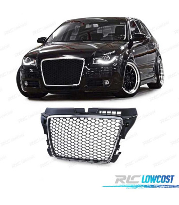 CALANDRE AUDI A3 8P 08-12 LOOK RS3 NOIR CHROMÉ