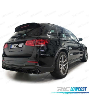 DIFFUSEUR MERCEDES GLC X253 SUV 15-18 LOOK AMG GLC63 PDC + EMBOUT D´ÉCHAPPEMENT NOIR
