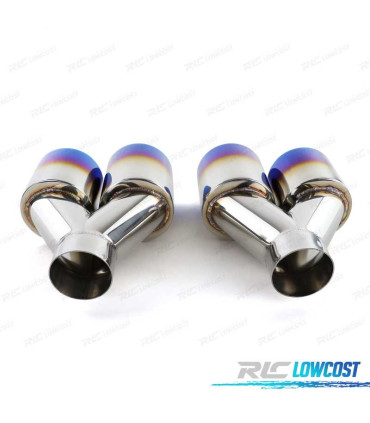 EMBOUT D´ÉCHAPPEMENT ACIER INOXYDABLE TITANE 2 DOUBLE 89MM OO---OO