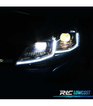 PHARES VOLKSWAGEN VW GOLF 7 12-17 DRL DYNAMIQUES NOIR LOOK 7.5 R LINE