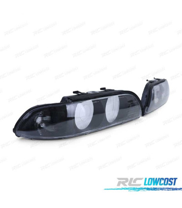 OPTIQUES AVANT POUR BMW E39 95-00 D2S NOIR FUMÉ