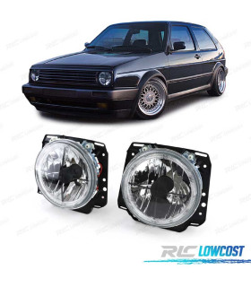 PHARES VOLKSWAGEN VW GOLF MK2 83-91 ANGEL EYES FOND CHROMÉ