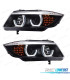 PHARES BMW E90 E91 05-08 ANGEL EYES LED 3D FOND NOIR