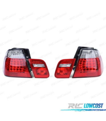 FEUX ARRIÈRE LED BMW E46 BERLINE 98-01 ROUGE CHROMÉ LOOK M3