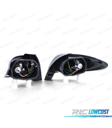 FEUX ARRIÈRE PEUGEOT 206 98-09 FOND CHROMÉ ROUGE