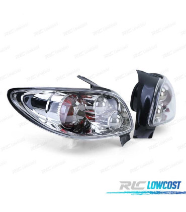 FEUX ARRIÈRE PEUGEOT 206 98-09 FOND CHROMÉ