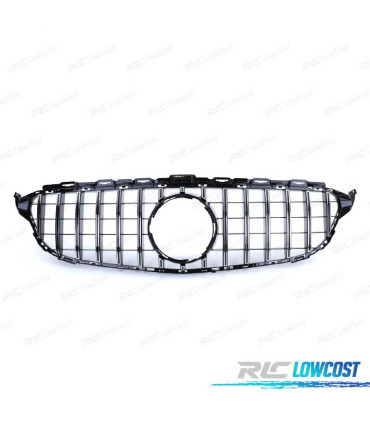 CALANDRE MERCEDES W205 S205 14-18 LOOK AMG GT NOIR CHROMÉ