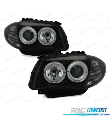 PHARES BMW E81 E87 E82 E88 ANGEL EYES FOND NOIR