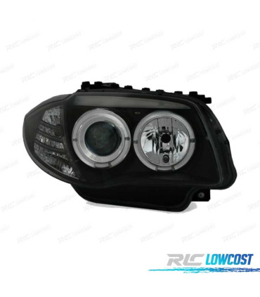 PHARES BMW E81 E87 E82 E88 ANGEL EYES FOND NOIR