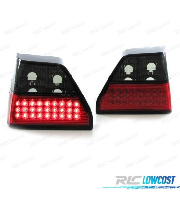 FEUX ARRIÈRE POUR VOLKSWAGEN VW GOLF 2 83-91 LED ROUGE FUMÉ