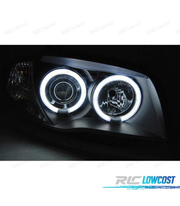 PHARES BMW E81 E87 E82 E88 ANGEL EYES CCFL FOND NOIR