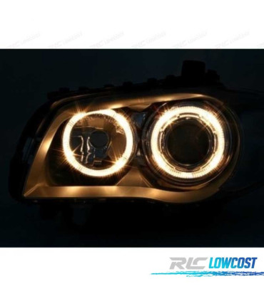 PHARES BMW E81 E87 E82 E88 YEUX ANGE FOND CHROME GRIS