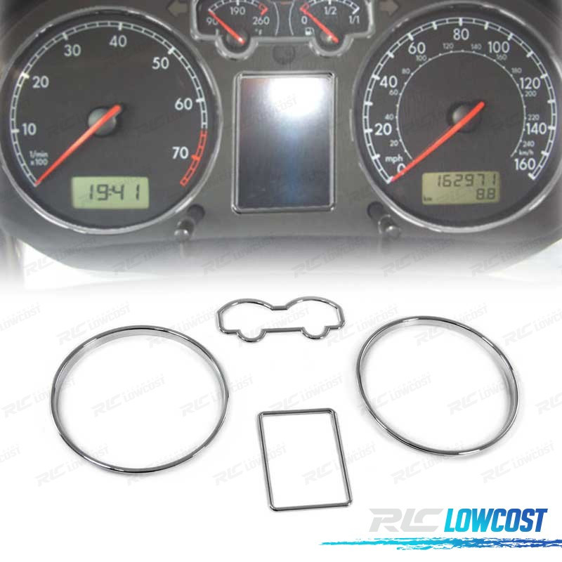CONTOURS TABLEAU DE BORD POUR VOLKSWAGEN VW GOLF 4 9506 BORA 9805 CHROMÉ