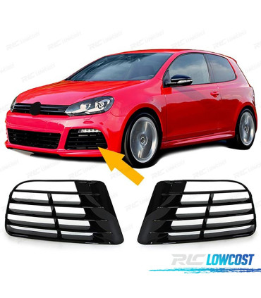 GRILLES ANTIBROUILLARD VOLKSWAGEN VW GOLF 6 08-12 R20 NOIR BRILLANT