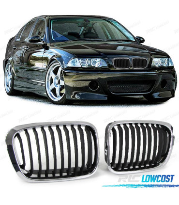 CALANDRES BMW E46 98-01 LOOK M NOIR CHROMÉ