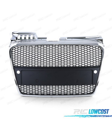 CALANDRE AUDI A4 B7 04-07 LOOK RS CHROMÉ NOIR