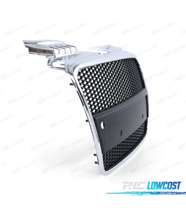 CALANDRE AUDI A4 B7 04-09 LOOK RS CHROMÉ NOIR