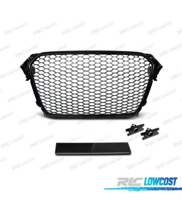 CALANDRE AUDI A4 B8 11-15 LOOK RS NOIR BRILLANT PDC