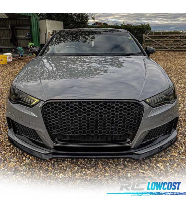 CALANDRE AUDI A3 8V 12-16 LOOK RS3 NOIR BRILLANT PDC