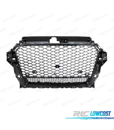 CALANDRE AUDI A3 8V 12-16 LOOK RS3 NOIR BRILLANT PDC