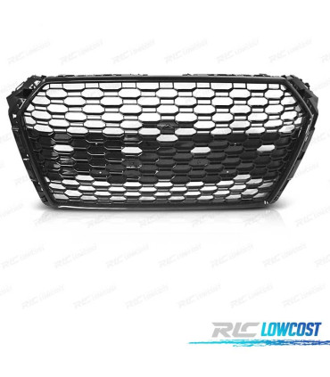 GRILLE AUDI A4 B9 15-19 PDC LOOK RS4 NOIR BRILLANT