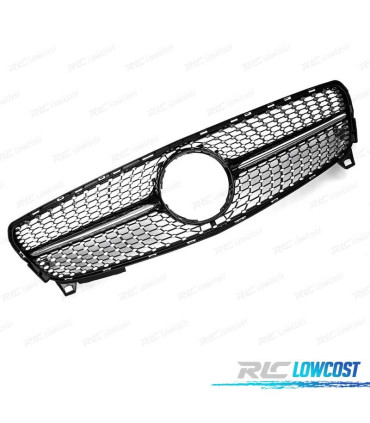 CALANDRE MERCEDES CLASSE A W176 16-18 LOOK DIAMOND NOIR CHROMÉ