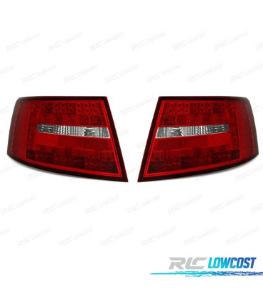 FEUX ARRIÈRE POUR AUDI A6 4F 04-08 LED ROUGE CHROMÉ