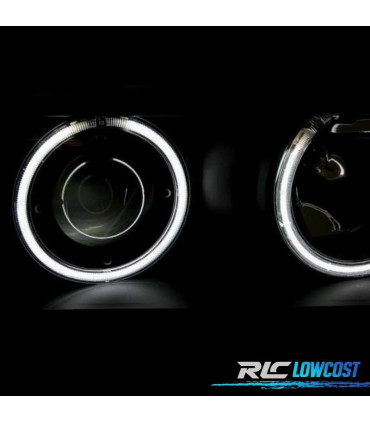 PHARES POUR BMW SÉRIE 3 E36 COUPÉ CABRIO 90-99 ANGEL EYES CCFL FOND NOIR